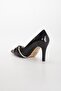 Patent Leather Thin Heel Stoned Black Women's Stiletto - 6
