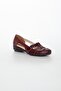 Claret Red Large Size Women's Shoes with Buckle Daily - 3