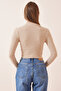 Pack of 2 Ribbed Turtleneck Knitted Blouse Brown Cream Lgt0025 - 6