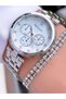 Silver Color Steel Cord 3 Atm Waterproof Satisfied Women Wristwatch and Bracelet Gift Package - 4