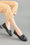 Tasseled Skin Black Women's Casual Shoes