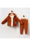 Popshops Boys 6-9-12-18 Months Long Sleeve Jacket and Pants Set with Bear Design - 3