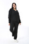 Women's Plus Size Black Camisole Fabric V-Neck Blouse Pants Double Set 65N38379 - 8