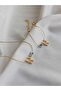 N Letter Evil Eye Bead Detailed Gold Non-Tarnish Coated Necklace & Bracelet Set - 2