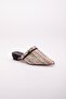 New Straw Material Closed-Front Black Women's Short Heeled Slippers - 4