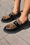 Ricky Women's Black Genuine Leather Leopard Leather Garnish Loafer - 3