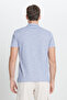 Men's Navy Blue Slim Fit Slim Fit Polo Collar Striped T-Shirt - 6