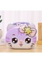 Cute Cat Metal Piggy Bank with Lock and Bag, Purple, 15X11-