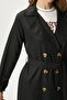 Women's Light Seasonal Black Trench Coat - 6