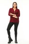 Large Size Zippered Collar Comfort Model New Season Soft Textured V-Neck Stylish Daily Knitwear Sweater - 8
