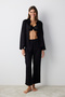 Carrie Dark Black Shirt Pants Pajamas Set - 2