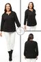 Large Size Collar Detailed Knitwear Blouse Soft Textured Sleeves with Elastic Comfort Model Stylish Knitwear Sweater - 2