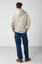 Mordred Men's Soft Fabric Knitted 3 Thread Oversize Hooded Kangaroo Pocket Stone Color Sweatshirt - 6