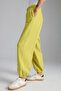 Idanıa Women's Ultra-Soft Elasticated Cuff Piped Detail Brushed Inside Organic Cotton Green Sweatpants - 2