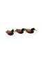 Wooden Triple Duck Set - Ethnic Natural Patterned Handmade, Home Office Accessory Set of 3 - 2