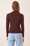 Pack of 2 Ribbed Turtleneck Knitted Blouse Dark Brown White Lgt0009 - 7
