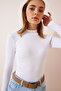 Pack of 2 Ribbed Turtleneck Knitted Blouse Dark Brown White Lgt0009 - 5