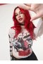 Y2K Harajuku Urban Eyes Gothic Style Long Sleeve Tulle Blouse - 3