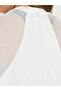 Solid Mesh & Seam Detail Short Sleeves Top - 6