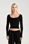 Soft Touch Oval Collar Blouse Black - 2