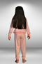 Girl's Pink and White Striped Cotton Pajama Set Top and Bottom Set - 5