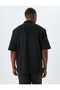 Short Sleeve Viscose Blended Regular Fit Half Zipper T-Shirt - 4