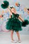Girl's Green Buckle Pompom Sleeves Evening Dress Party Birthday Dress - 9