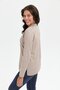 Women's Polo Collar Sweater with Side Slits Mink - 7