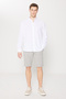 Men's Gray Slim Fit Slim Fit Waist-Tied Seersucker Patterned Side Pocket Shorts