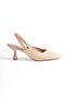 Straw Skin Open Back Pointed Toe Stiletto Heeled Shoes - 4