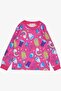 Babely Girls' Pajama Set with Smurfs Pattern, Ages 1-4, Fuchsia - 3