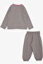 Baby Girl Pajama Set, Rose Polka Dot Patterned, 9 Months-3 Years, Mink - 2