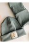Cotton Rib Labeled Baby Beanie Neck Collar Set Baby Kids Personality Beanie Set - 2