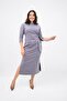 Women's Large Size Waist Tie Detailed Dress 5274-25 - 3