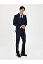Navy Blue Slim Fit Striped Wool Suit 50279322-Vr033 - 3
