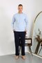 Fashion Line Men's Combed Cotton Long Sleeve Pajama Set 6860 Ice Blue - 3
