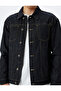 Buttoned Cotton Jeans Jacket with Pocket Detail - 5