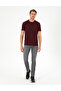Burgundy 100% Cotton Slim Fit Crew Neck Basic T-Shirt 50306359-Vr014 - 4