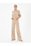 Beige Flare Fit Zipper Detailed Sweatpants 50291229-Vr011 - 3
