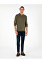 Dark Khaki Slim Fit Zippered Polo Neck Sweater 50300542-Vr111 - 4
