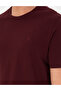 Burgundy 100% Cotton Slim Fit Crew Neck Basic T-Shirt 50306359-Vr014 - 7