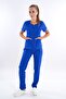 Cobalt Blue Color Lily Model Zippered Soft Lycra Doctor, Nurse Surgical Uniform Set