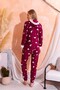 Hooded Winter Women's Plush Fleece Pajama Set - New Year's Pajamas - 6