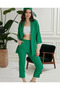 Women's Wrap Pocket Detail Open Front Kimono Double Set