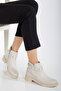 Women's Skin Thermo Sole Stone Rope Zippered Short Heeled Boots - 2