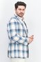 Men Slim Fit Plaid Casual Blazer, Blue Combo - 3