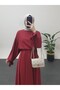 Lace-Up Balloon Skirt Set with Sleeves-Red - 8