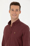 Men's Burgundy Long Sleeve Basic Shirt 50271275-Vr014 - 2