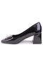 Dza07- 1219572   Black Patent Leather Evening Dress Thick Heeled Women's Shoes - 3