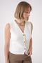 Women's Gold Buttoned Textured Regular Fit Knitwear Vest Ecru 25W3001 - 4